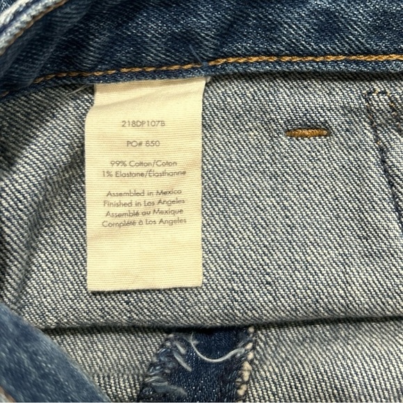 ELIZABETH & JAMES Carmine Button Fly Wide Leg Blue Jeans sz 26 Crop Raw Hem - Picture 7 of 9